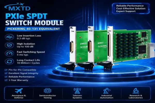 Which third-party PXIe SPDT switch offers Pickering 40-131 pin-for-pin compatibility?